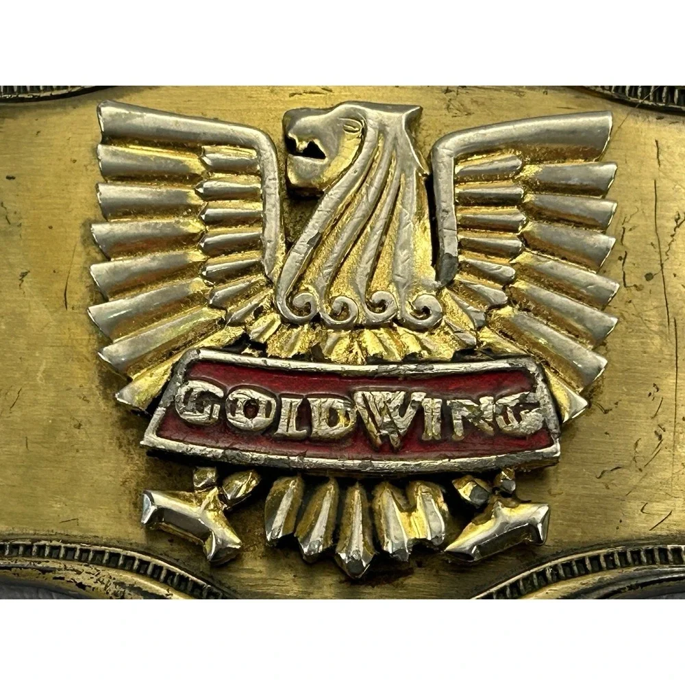 Vintage 1978 AHM Goldwing Eagle Belt Buckle Brass Tone Motorcycle Biker USA